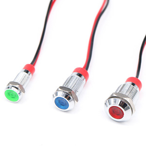 Luz indicadora metálica LED, lámpara piloto con cable de 15 cm, 6 mm, 8 mm, 10 mm, 12 mm, 5 V, 6 V, 12 V, 24 V, lámpara de señalización impermeable - Product Image 2