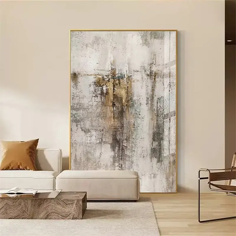 HUACAN-Pintura al óleo abstracta hecha a mano, lienzo decorativo, Mural sin marco, imagen colgante acrílica para sala de estar