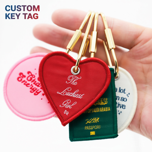 Customized New Design Woven Special-Shaped Flight Tag Promotional Keychains & Carabiners for Luggage & Bag Tags