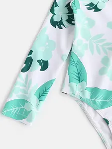 Vente en gros sur mesure Maillot de bain respirant à manches longues pour enfants avec protection UV pour filles de 13 ans