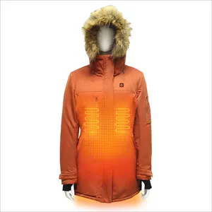 Kadın XL XXL açık kış spor ceket uzun ısıtmalı ceket fermuar rüzgar geçirmez su ve sıcak kumaş ile Fitness için