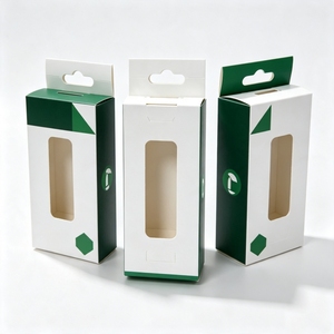 Custom 350gsm White Paper Cardboard Folding Box with Clear PVC <b>Window</b> Paper Packaging Offset Printing Glossy Laminated Finish - Product Image 1