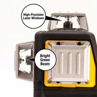 Niveau laser rotatif industriel à faisceau vert avec 12 points, trépied, portée de 50 m, batterie au lithium, haute précision, modèle 4D, longueur d'onde 532 nm