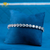Bracelets et joncs de bijouterie fantaisie 3mm 4mm 5mm 6.5mm S925 D Color VVS Chaîne tennis en diamant Chaîne en moissanite