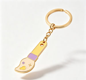 Gold Tone Enamel Metal Key Chain Cartoon Pendant Stainless Steel <b>Keyring</b> Gift Accessory - Product Image 1