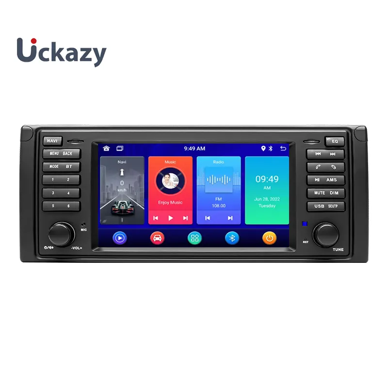 Uckazy 2 din Android 12 araba multimedya oynatıcı BMW E53 X5 E39 M5 1996-2003 Android radyo Stereo sesli GPS navigasyon ekran