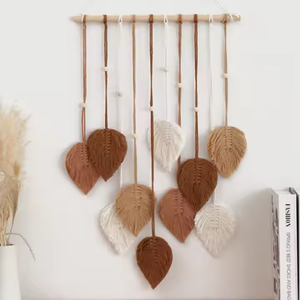 Decoraciones de pared únicas para el hogar ganchos para macetas planta macramé <span class=keywords><strong>tapiz</strong></span> foto Casa de Campo colgante macramé hoja colgante de pared - Product Image 1