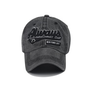 Gorra de Béisbol Clásica TX10261, Lavada y Desgastada, con Bordado 3D en PVC, 6 Paneles, Ajustable, con Logotipo de Letras Always75 para las Cuatro Estaciones