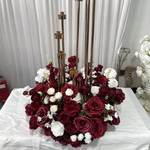 Centro de Mesa de Flores Artificiales Verde Vino y Blanco de 60 cm, Selección e Individualización Estrictas de GreenLife, para Decoración de Mesa de Comedor y Banquetes - Product Image 5