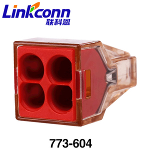 Conector de Cable de 4 Pines 773-604 TIPO para Caja de Conexiones, Bloque de Terminales de Conductor de 4 Pines, Conexión de Cables con Tuercas de Pared, Wagos - Product Image 2