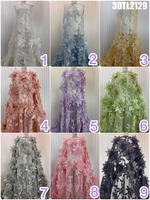 Nouvelle Arrivée Bulgarie : Dentelle Française en Tulle 3D de Haute Qualité, Écologique, avec Paillettes et Broderies Perlées en Polyester – Vente Flash