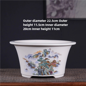 Vaso <span class=keywords><strong>per</strong></span> Bonsai Circolare Blu di Alta Qualità in Ceramica Facile da Pulire, Portafiori <span class=keywords><strong>per</strong></span> Arredo Casa e Giardino, <span class=keywords><strong>Vendita</strong></span> all'Ingrosso Personalizzata <span class=keywords><strong>per</strong></span> <span class=keywords><strong>Piante</strong></span> - Product Image 4