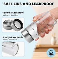 Bouteille à jus multifonctionnelle en verre borosilicate, tasse à thé aux fruits avec couvercle anti-fuite, récipient de stockage pour boissons au réfrigérateur