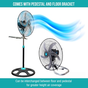 Ventilateur sur pied électrique 18 pouces 1-en-1, hauteur réglable, économe en énergie, oscillant, portable, pour usage domestique, commercial, hôtelier et en camping-car, en plastique - Product Image 3