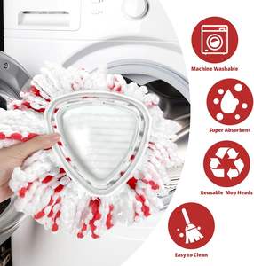 <span class=keywords><strong>Recambio</strong></span> de cabeza de mopa giratoria lavable de alta calidad 360 almohadilla de mopa de microfibra fácil para o-cedro triángulo fácil escurrir - Product Image 6