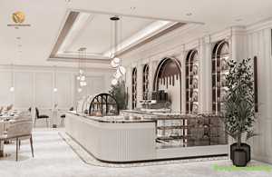 Panadería francesa Cafetería Diseño de interiores Pastelería moderna Mostrador de exhibición Constructor Cómodo Café Restaurante Muebles Conjunto en venta - Product Image 3