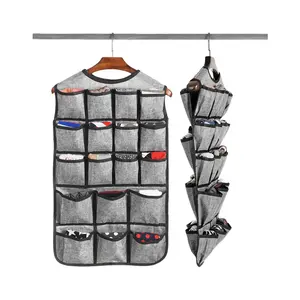 شنقا البرازيلي المنظم مع 26 جيوب مزدوجة من جانب خزانة حقيبة تخزين قابلة للحمل للملابس الداخلية بلايز الجوارب إكسسوارات