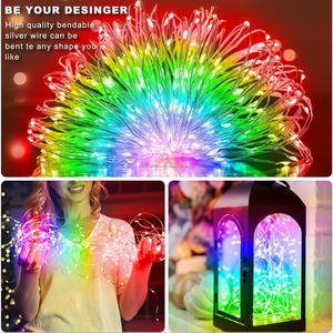 Guirlande lumineuse intelligente USB, guirlande lumineuse en forme de LED à changement de couleur RGB, contrôle ponctuel DIY, lumières de décoration de Noël, lumières d'ambiance - Product Image 5