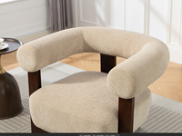 Chaise de bureau ergonomique de style mid-century moderne en bois courbé, tissu en lin, mousse moulée, confortable, hauteur réglable, télécommande