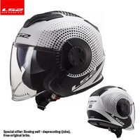 Casque de moto LS2 3/4 en ABS, design rétro, double visière, visière toutes saisons, certifié 3C, homme femme OF570