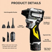 Souffleur de feuilles sans fil 16,8 V, sans balais, 600 W, haute puissance, 130 000 tr/min, souffleur de neige, aspirateur portatif, bricolage, jardin, voiture, pelouse, maison