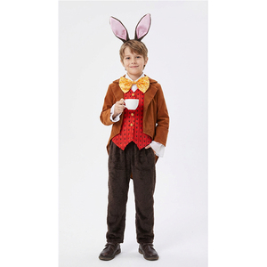 Nuovissimo <span class=keywords><strong>Costume</strong></span> da <span class=keywords><strong>Coniglio</strong></span> <span class=keywords><strong>Bianco</strong></span> di Halloween 'Attraverso lo Specchio' per Bambini - Abbigliamento Premium per Performance di Personaggi Animali - Product Image 6