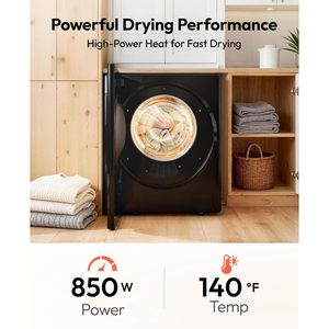 Euhomey Portable Tumble Dryer 5.5lbs Capacity <b>Mirror</b> Lcd 800w Automatic <b>Compact</b> Clothes Automatic Clothes Dryer Electric Power D - Product Image 3