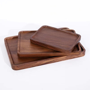 Bandeja Rectangular de Madera de Nogal Negro Japonés para Servir Té y Frutas 30x20cm Uso en Hoteles y Cafeterías - Product Image 2