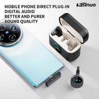 Microfono Wireless Professionale DSP con Riduzione del Rumore Kasinuo S10 2.4G, Trasmissione a Doppio Canale OTG, Design a Gancio per Orecchio, Adatto a Tutti gli Scenari