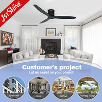 Ventilador de Techo 1stshine de Madera Sólida para Dormitorio, Negro, Compatible con Alexa y Google, Ecológico, Motor Silencioso, Ultra Silencioso, Alta Eficiencia