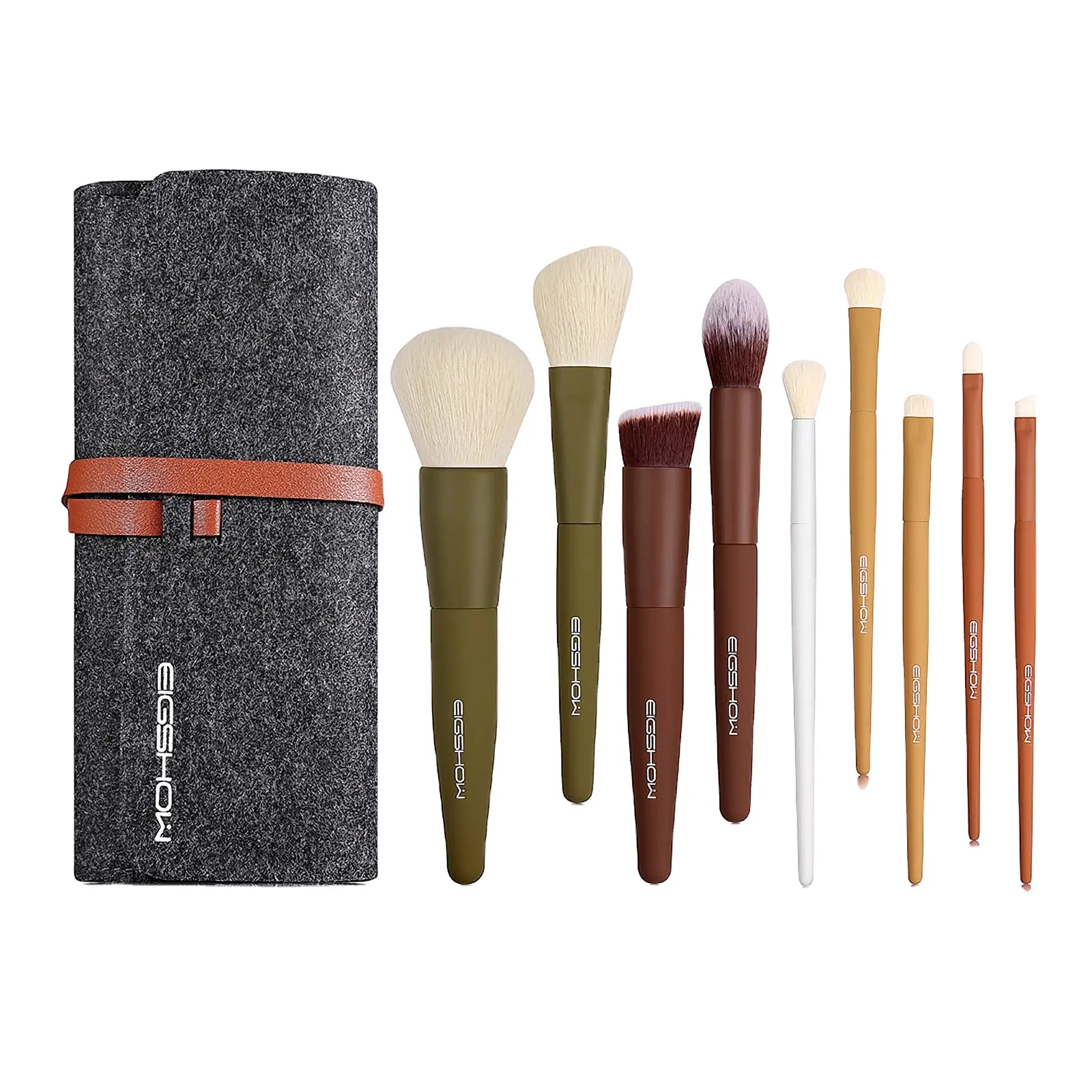 Makeup Brushes 5 Color Essential Kabuki Makeup Brush Set With Extra Soft Synthetic Fibers For Powder Blush
