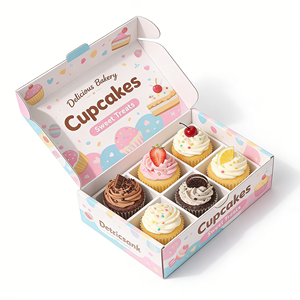 กล่องบรรจุภัณฑ์เค้กสำหรับอีคอมเมิร์ซ กล่องกระดาษลูกฟูกแบบ B และ E พร้อมตัวเลือกแบบไดคัท กล่องไปรษณีย์ OEM - Product Image 2