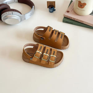 Sandales style <span class=keywords><strong>Birkenstock</strong></span> pour enfants, chaussures tendance été 2026 pour garçons et filles, claquettes à semelle souple avec imprimé lettres pour tout-petits - Product Image 5