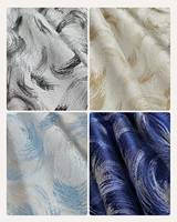 Tissu de rideau jacquard abstrait de luxe, tissage de haute qualité, matériau de draperie pour salon, chambre à coucher, hôtel