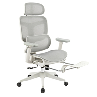 Chaise de bureau de direction ergonomique en maille intégrale avec accoudoirs 4D et repose-pieds, mobilier de bureau de luxe
