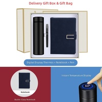 Coffret Cadeau d'Affaires de Luxe Personnalisable : Carnet, Tasse Thermos, Stylo et Bouteille – Vente en Gros