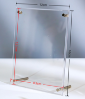 Cadres photo en acrylique transparent en gros, supports de signalisation de bureau de taille personnalisable, pour la décoration intérieure