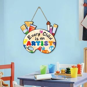 Plaque Murale en Bois Colorée pour Studio d'Art : Palette de Peinture Inspirante pour Enfants - Décoration Encourageante pour le Développement Créatif (Vente en Gros) - Product Image 1