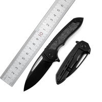 Couteau pliant de poche en acier M390 de qualité industrielle, manche en fibre de carbone, survie, chasse, utilitaire, camping, bricolage
