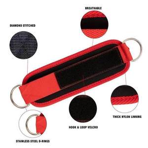 Ankle Strap Nylon Adjustable Velcro Closure D <b>Ring</b> Gym Weightlifting Equipment Unisex - Product Image 4