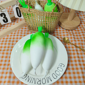High Quality TPR Simulated Vegetable White Carrot Squishy Stick Stretchy Decompression Sensory <b>Squeeze</b> Toy for Kids and Adults - Product Image 3