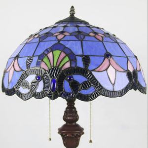 龙辉井蒂芙尼落地灯LED明亮站立阅读灯63英寸高大蓝色彩色玻璃巴洛克风格阴影地板灯 - Product Image 4