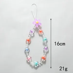 Chaîne de téléphone portable avec breloques colorées, longueur 16 cm, accessoire bracelet pour téléphone mobile - Product Image 1