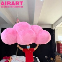 Nuages gonflables en peluche rose, nuages gonflables décoratifs en peluche pour les jours spéciaux