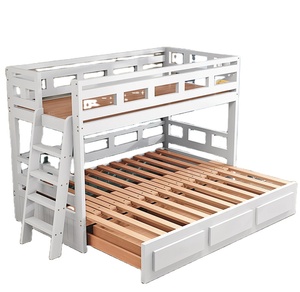 Современная белая деревянная двухъярусная кровать с выдвижными ящиками для хранения вещей-идеально подходит для экономии места в детских спальнях - Product Image 3