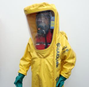 Traje de Proteção Total Haigu HG-2NP com Proteção Contra Vapor, Anti-CHEMICAL, Impermeável, Costuras Soldadas, Fabricado na China, Personalizável, Venda em Lote - Product Image 4