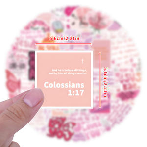 55 Uds. Frase DE LA Biblia Rosa pegatinas de grafiti cristiano <span class=keywords><strong>para</strong></span> Decoración de mesa de <span class=keywords><strong>pared</strong></span> Jesús te ama cita pegatina - Product Image 4
