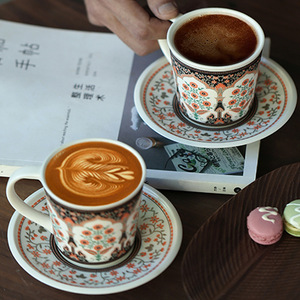 แก้วกาแฟเซรามิกสไตล์ตุรกี ระดับไฮเอนด์ หรูหรา สำหรับลาเต้ แก้วน้ำชาสำหรับดื่มยามบ่าย ดีไซน์สวยงาม สามารถปรับแต่งได้ - Product Image 1