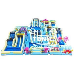 Thiết Kế Mới Tùy Chỉnh Thương Mại Inflatable Land Công Viên Nước Người Lớn Và Trẻ Em Biển Thế Giới Inflatable Công Viên Chủ Đề Cho Đảng Cho Thuê - Product Image 1