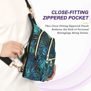 New Arrival Tropical Leaves Custom Print Single Shoulder Bag Sports Waterproof <b>Chest</b> Bag <b>Small</b> Crossbody Bag Travel Bag for Men - Product Image 6